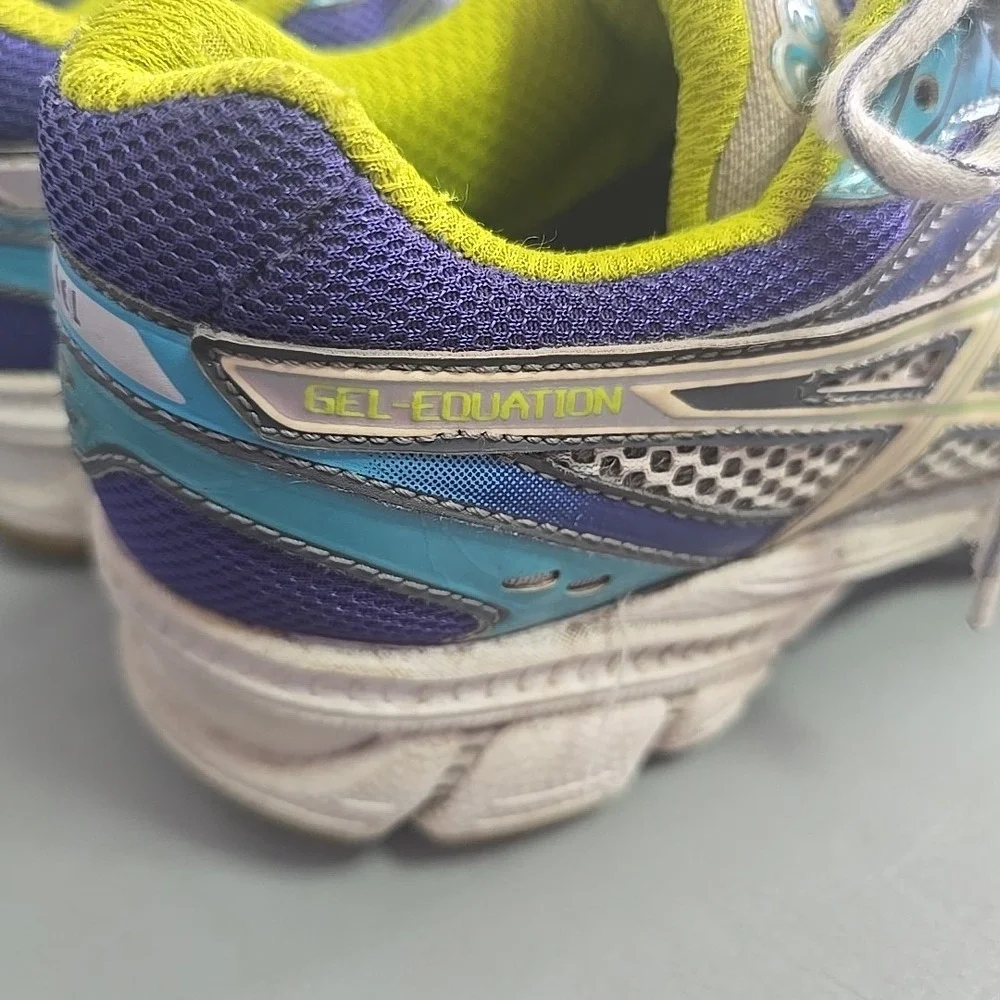 ASICS Gel-Equation Women's Size 6.5 Gray Blue Purple Athletic‎ Shoes T2D7N